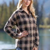 599/ Oversized Woman's Flannel Shirt in Camel