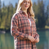 599/ Woman's Flannel Shirt in Pink / Grey Plaid