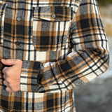 Brush Flannel Shacket / Black Camel Plaid