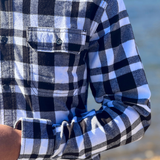 412 Men's Black and White Check Flannel Shirt