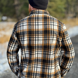 Brush Flannel Shacket / Black Camel Plaid