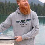 Adults Unisex Grey 3 Animals with Banff Hoodie