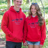 Adults Unisex Red 3 Animals with Banff Hoodie