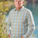 912 Men’s Teal and Orange Plaid Shirt