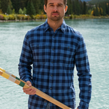 912 Men’s Royal Blue Small Buffalo Check Flannel Shirt