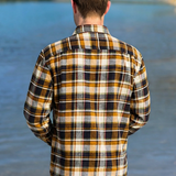 912 Men’s Black and Copper Plaid Shirt