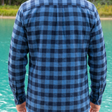 912 Men’s Royal Blue Small Buffalo Check Flannel Shirt