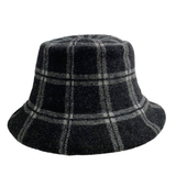 Black Plaid Wool Bucket Hat