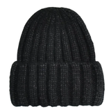 Black Thick Ribbed Beanie
