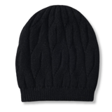 Black Wool Cable Knit Hat