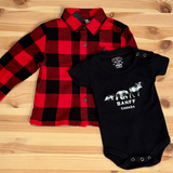 Baby Black 3 Animals with Banff Onesie