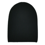 Black CashWool Fold Over Beanie