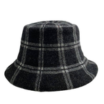 Plaid bucket hat on a white background