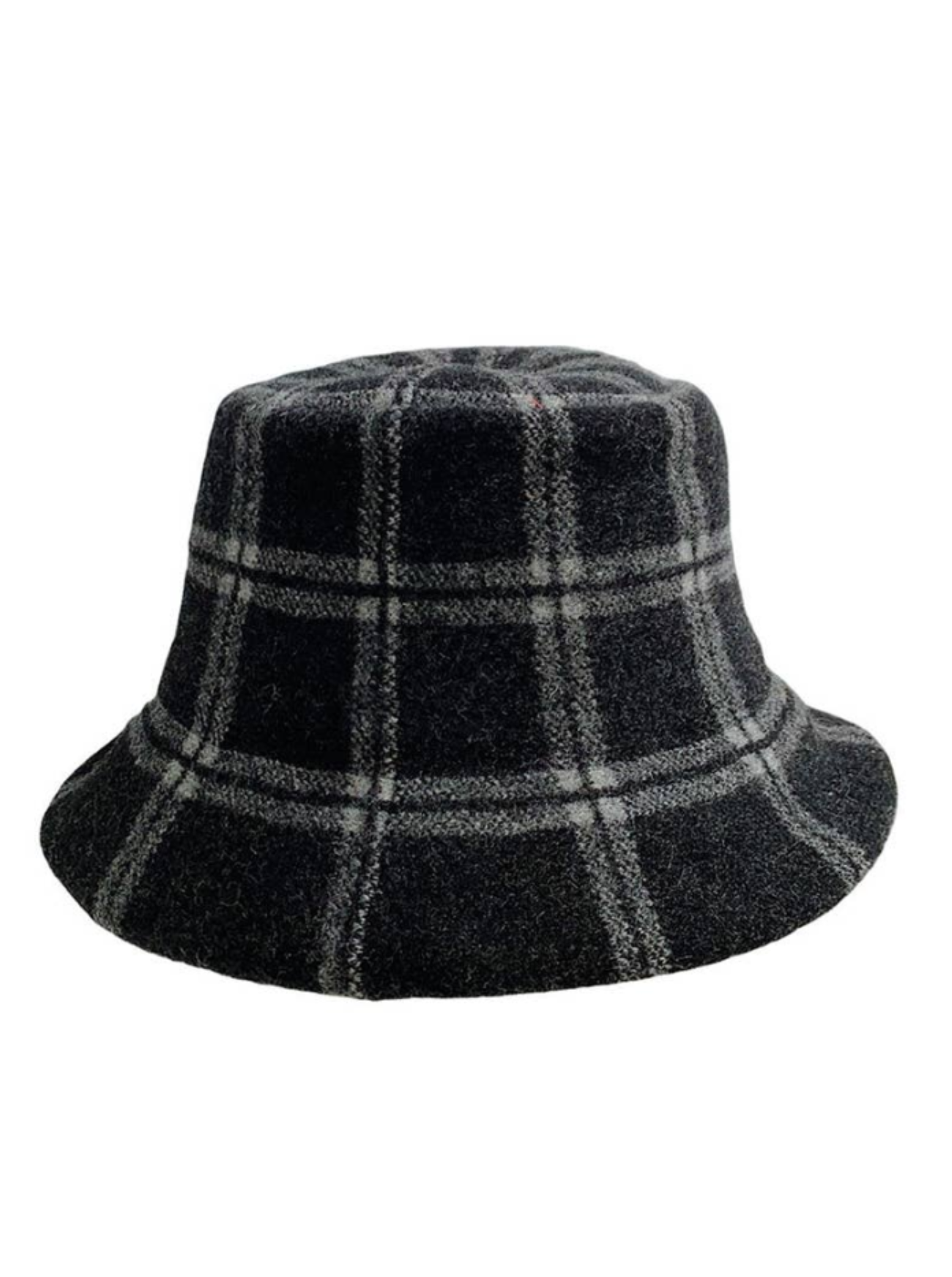 Plaid bucket hat on a white background
