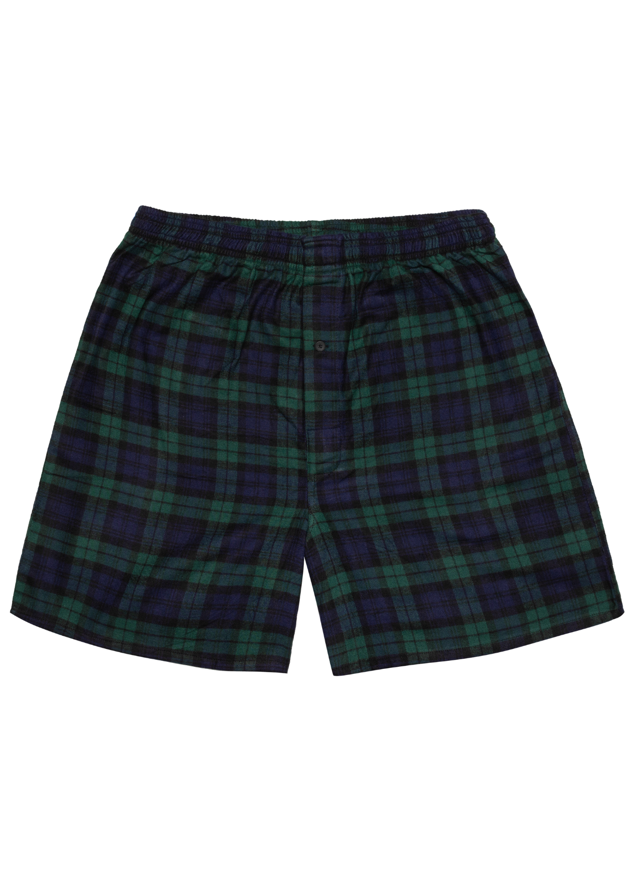 Men's boxer shorts with a black watch tartan pattern