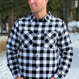 312 Men's Black and White Buffalo Check Flannel Shirt