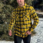 Canadian Yellow and Black Flannel Plaid Shirt
