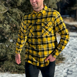 Canadian Yellow and Black Flannel Plaid Shirt