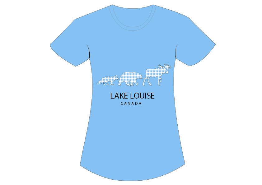 Kids Blue Lake Louise 3 Animal T-Shirt