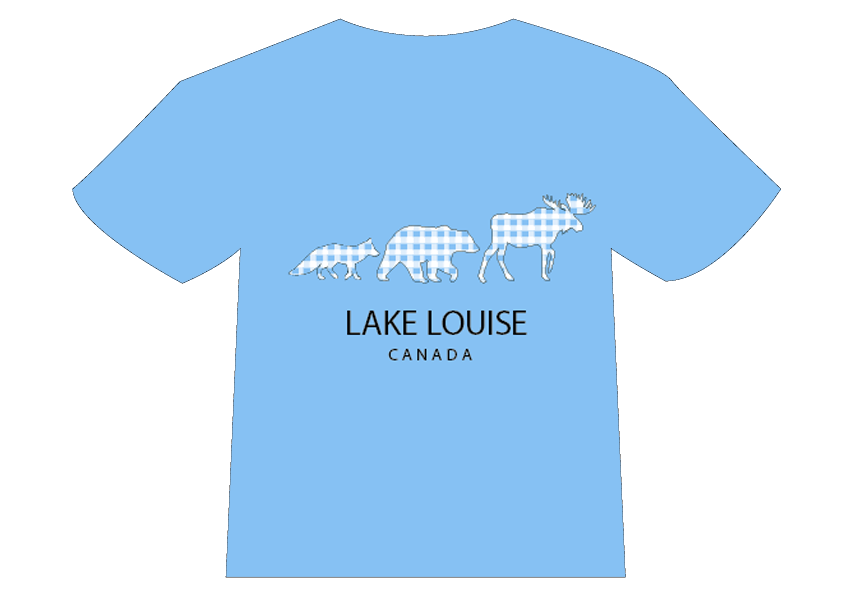 Kids Blue Lake Louise 3 Animal T-Shirt