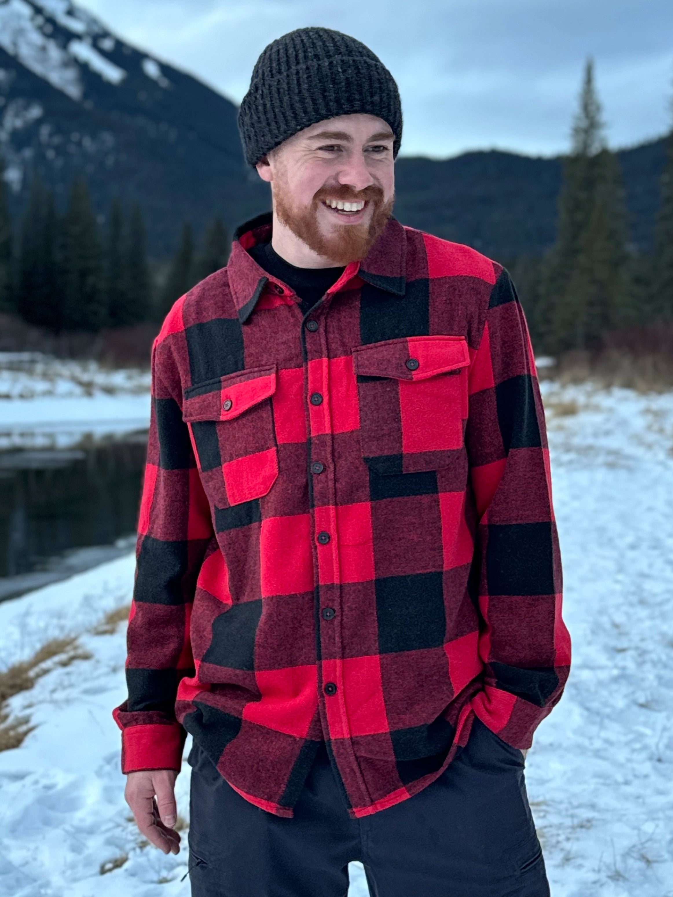 Classic canadian red buffalo check jacket