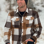 75% Polyester / 25% Cotton yarn dyed.
Brushed slightly on both sides for that `Flannel` feel. Heavier weight.