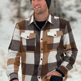 75% Polyester / 25% Cotton yarn dyed.
Brushed slightly on both sides for that `Flannel` feel. Heavier weight.