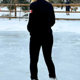 Black full zip fitted Canadian Jacket with Canada flag on left arm.