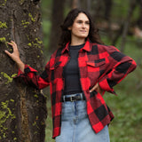 Cozy classic canadian red buffalo check flannel jacket.