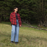 Men's Black / Red Buffalo Check Padded Flannel Camping Jacket