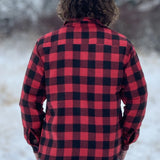 Men's Black / Red Buffalo Check Padded Flannel Camping Jacket