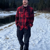 Brush Flannel Shacket  Red / Black Plaid