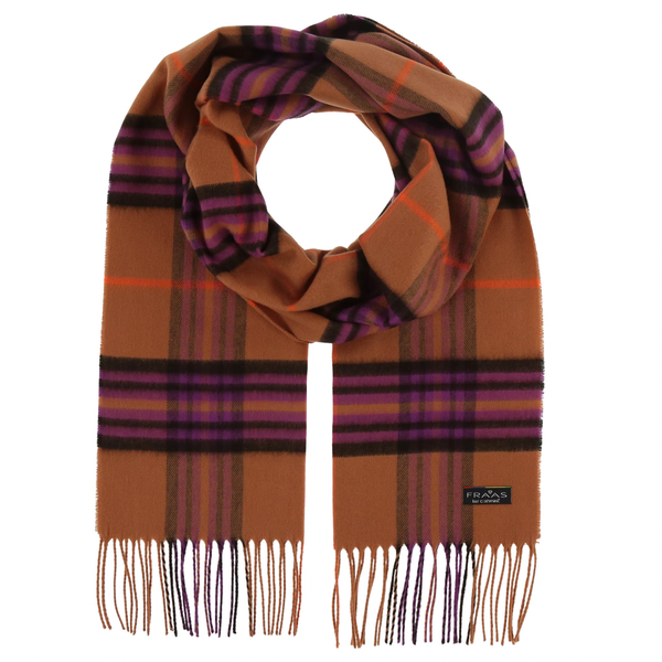 Classic Cashmink Plaid Scarf in Cafe Plum