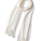 Classic Oversized Wool Blend Scarf in Ivory