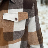 Brush Flannel Shacket / Camel Squares