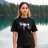 Ladies Petite Fit Black Moose T-Shirt