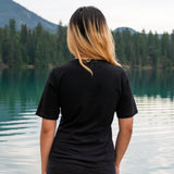 Ladies Petite Fit Black Moose T-Shirt