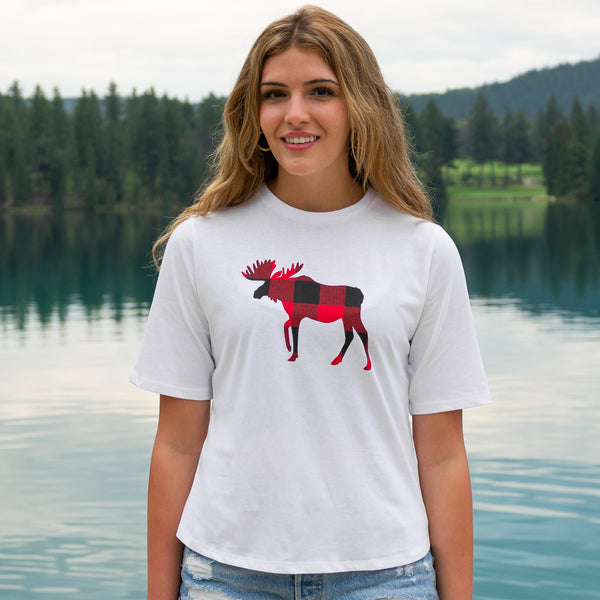 Ladies Red Moose T-Shirt