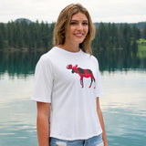 Ladies Petite Fit Red Moose T-Shirt