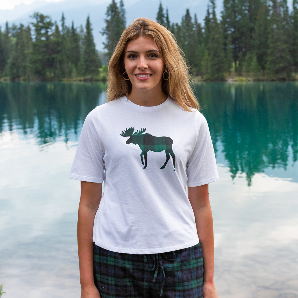 Ladies Green Moose T-Shirt