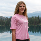 Ladies Petite Fit Pink Moose T-Shirt