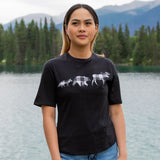 Ladies Petite Fit Black 3 Animal T-Shirt