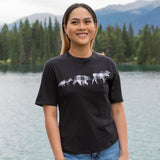 Ladies Petite Fit Black 3 Animal T-Shirt