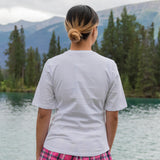 Ladies Petite Fit White with Pink Moose T-Shirt