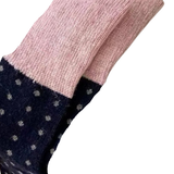 Wool Dotted Crew Socks - Navy