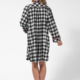 1001/ Woman's Knee Length Flannel Nightshirt / Large Buffalo Check