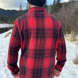 Brush Flannel Shacket  Red / Black Plaid