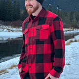 Classic canadian red and black buffalo check jacket. 