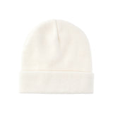 Flat Knit Beanie - White