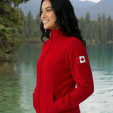 Full Zip Fitted Jacket In Red